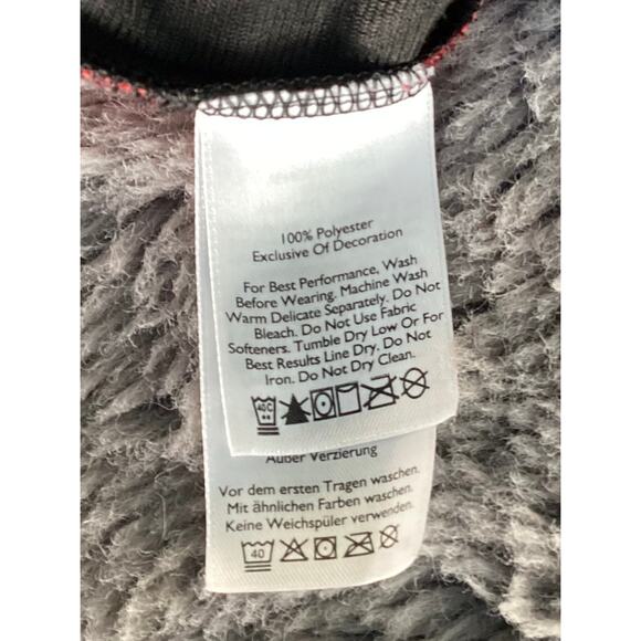 Eddie Bauer Buffalo Plaid Bauer 1/4-Snap Fleece Sweatshirt Black Red Medium - Picture 9 of 9